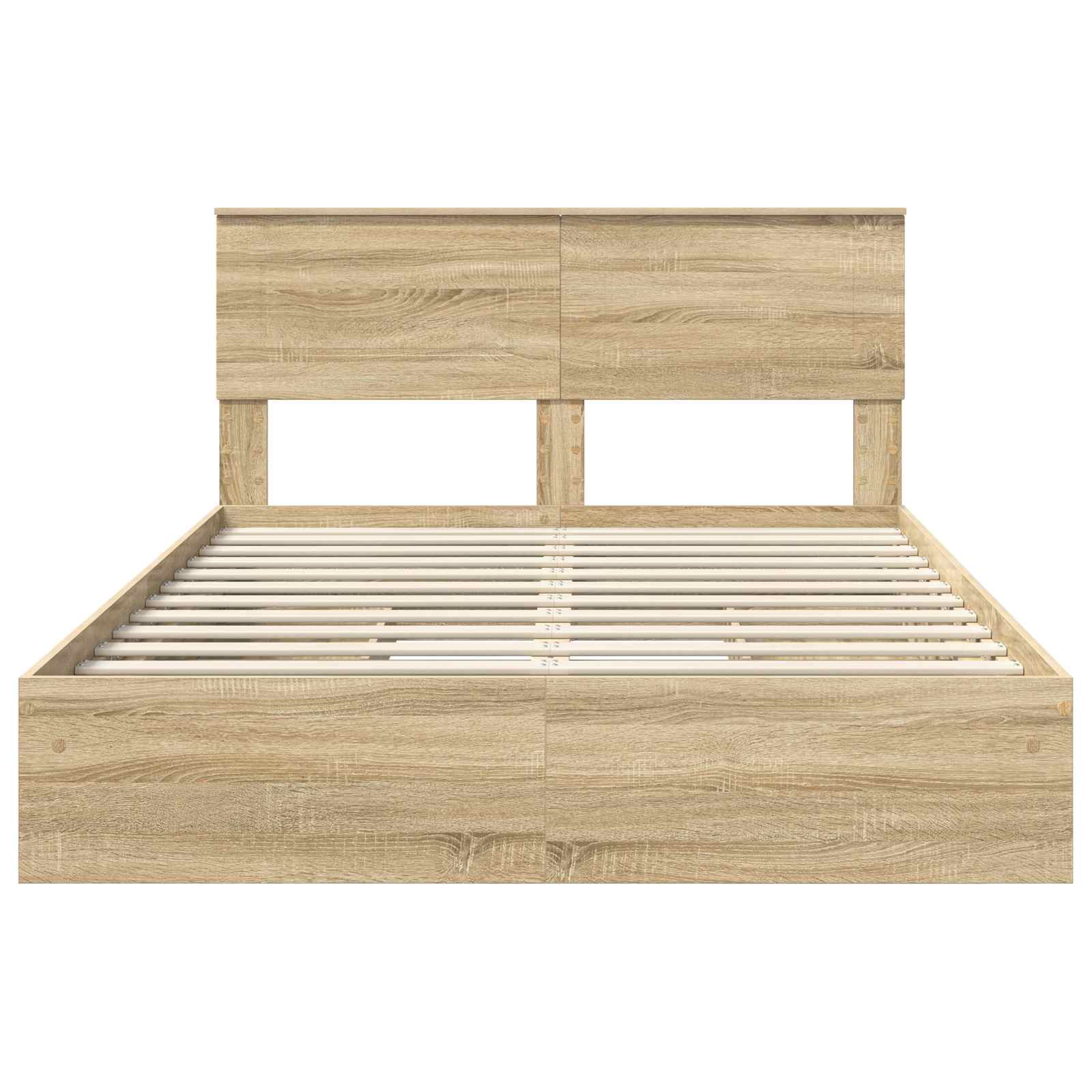 Seng Med Oppbevaring Sonoma Eik 140 X 190 Cm Konstruert Tre