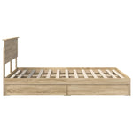 Seng Med Oppbevaring Sonoma Eik 140 X 190 Cm Konstruert Tre