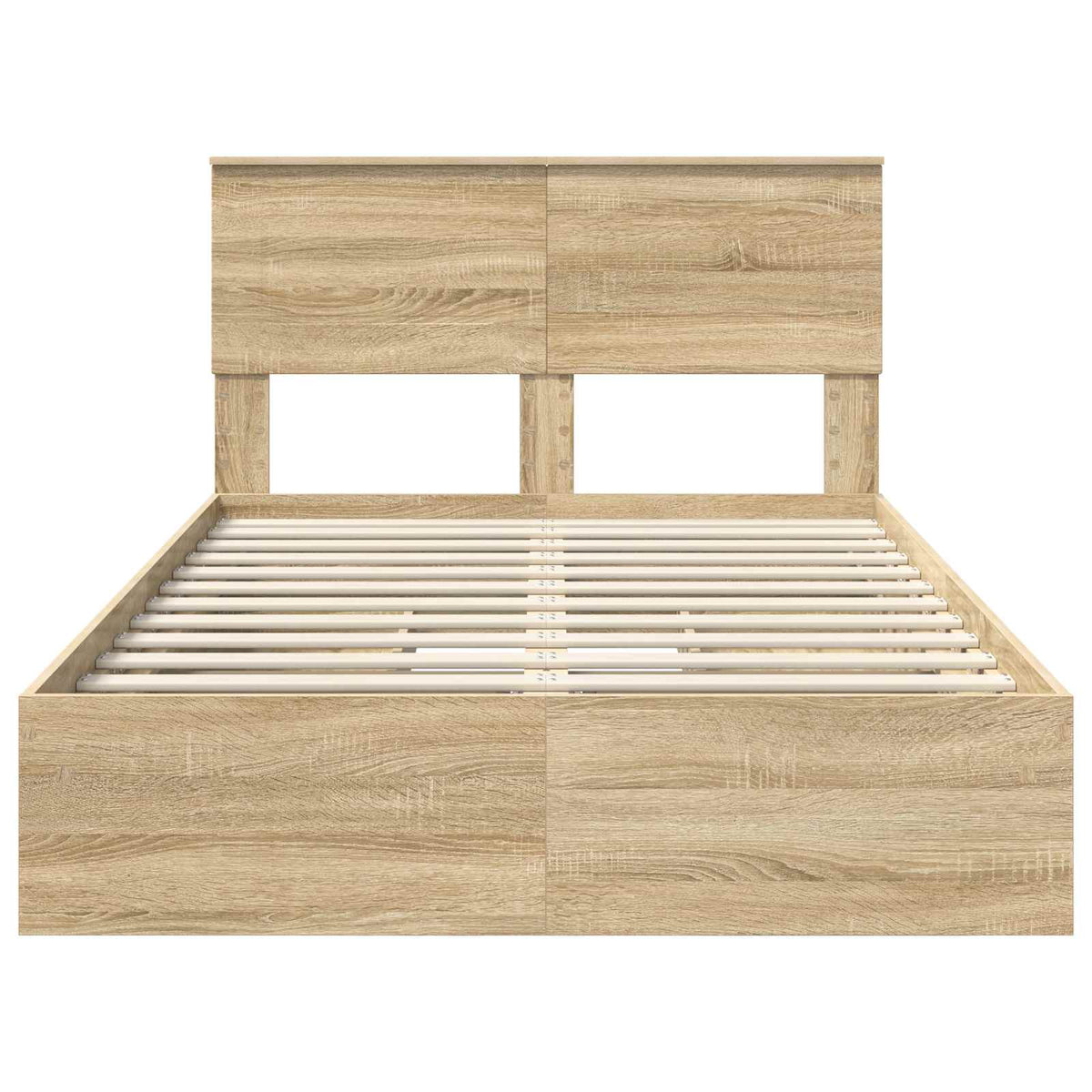 Seng Med Oppbevaring Sonoma Eik 120 X 200 Cm Konstruert Tre