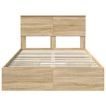 Seng Med Oppbevaring Sonoma Eik 120 X 200 Cm Konstruert Tre