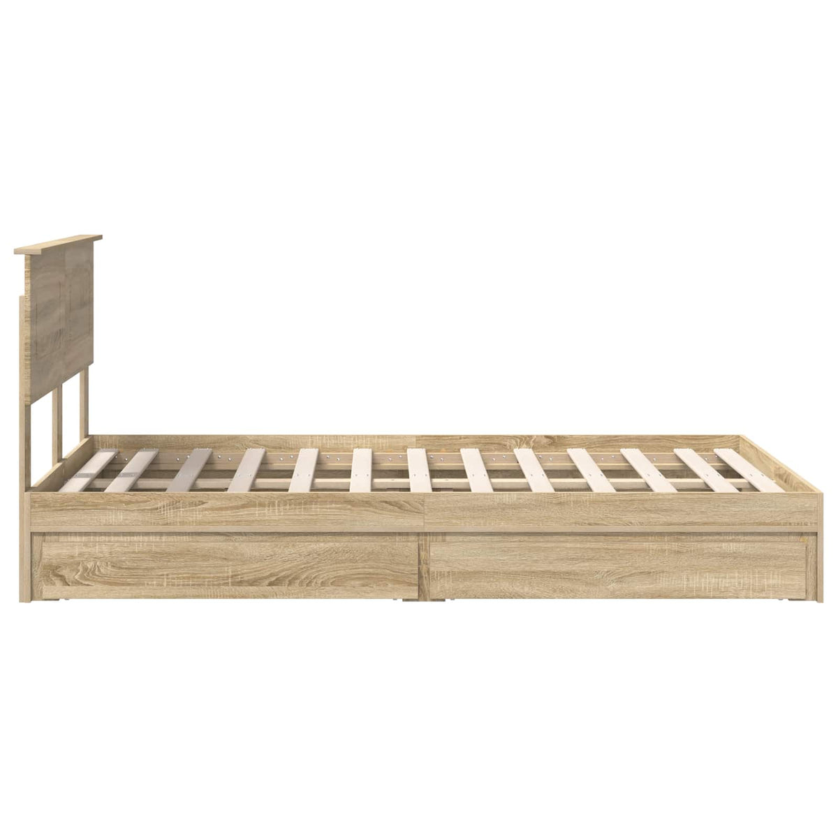 Seng Med Oppbevaring Sonoma Eik 120 X 200 Cm Konstruert Tre