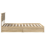 Seng Med Oppbevaring Sonoma Eik 120 X 200 Cm Konstruert Tre