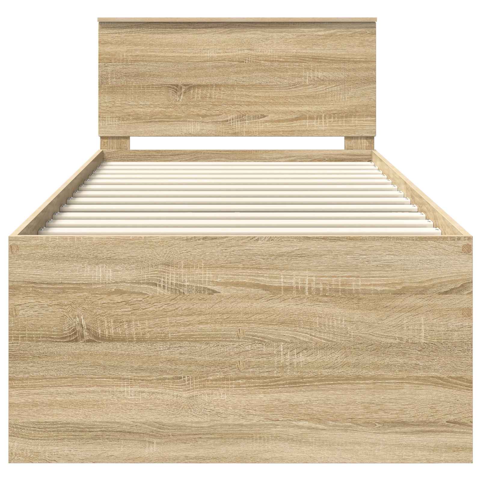 Seng Med Skuff Sonoma Eik Og Svart 100 X 200 Cm Konstruert Tre