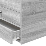 Seng Med Skuff Røyk Eik Og Svart 75 X 190 Cm Konstruert Tre