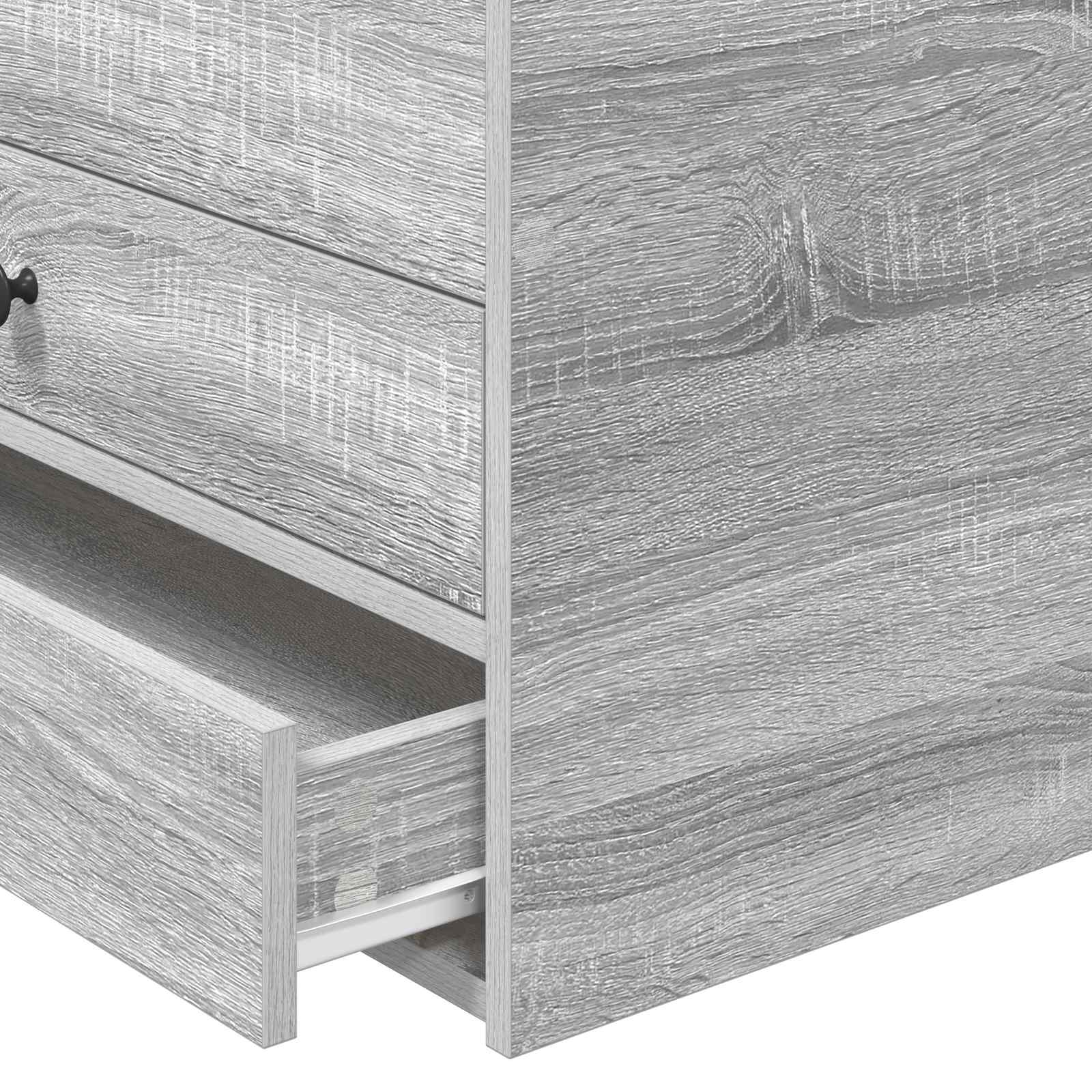 Seng Med Skuff Røyk Eik Og Svart 75 X 190 Cm Konstruert Tre