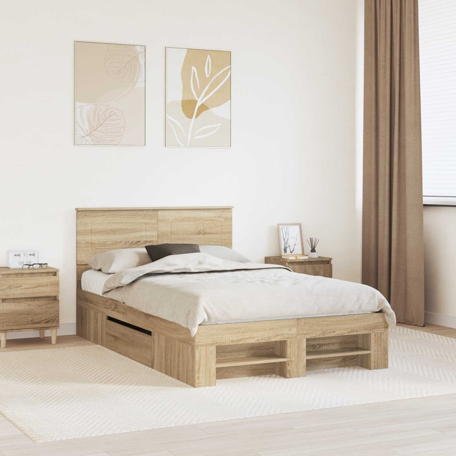 Sengestamme Sonoma Eik 120 X 200 Cm Konstruert Tre