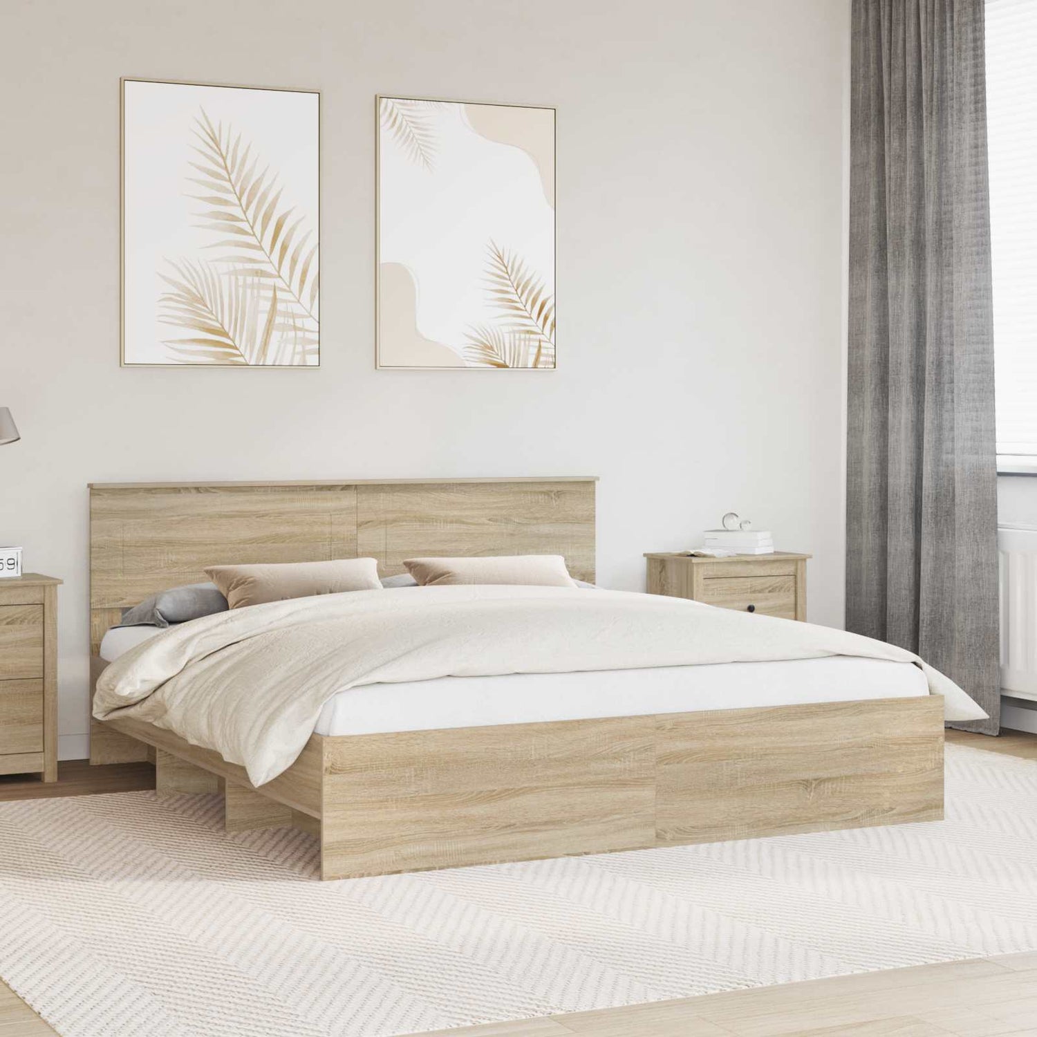 Sengestamme Sonoma Eik 180 X 200 Cm Konstruert Tre