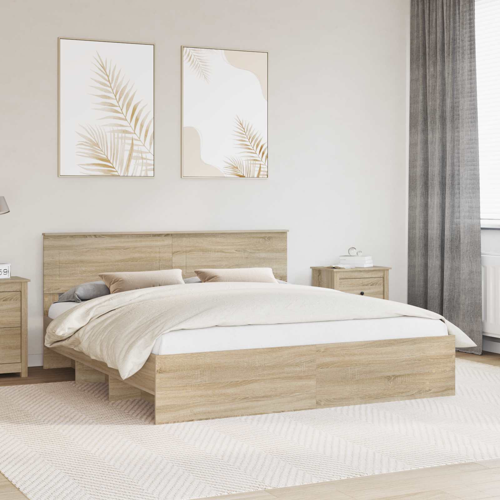 Sengestamme Sonoma Eik 180 X 200 Cm Konstruert Tre