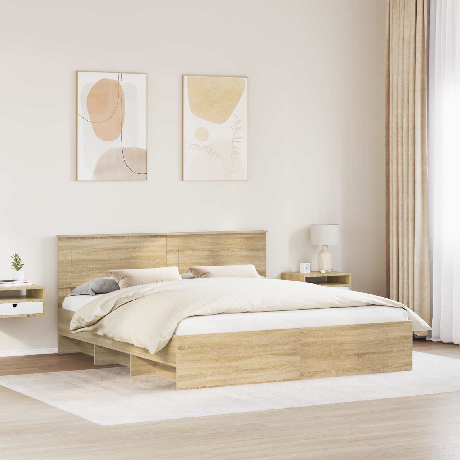 Sengestamme Sonoma Eik 180 X 200 Cm Konstruert Tre