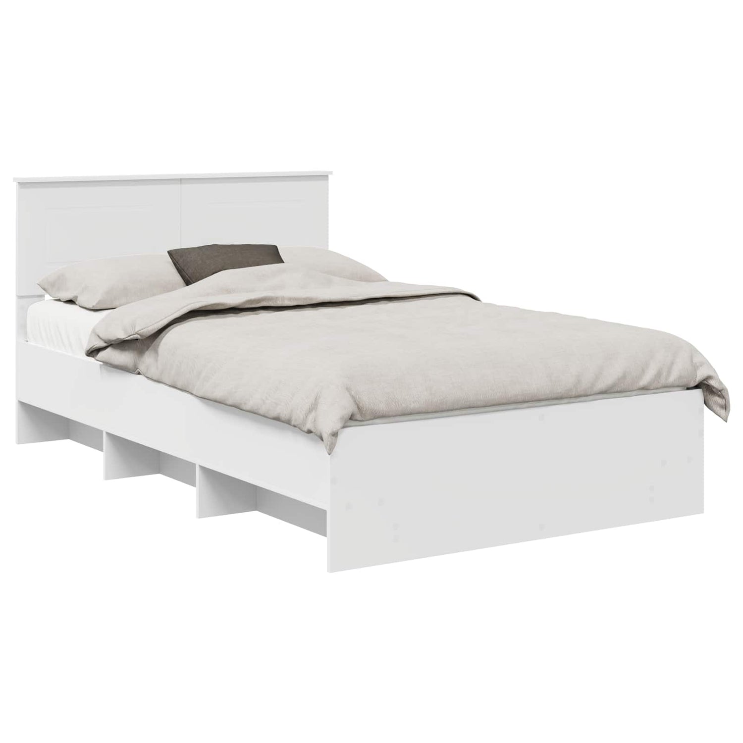 Sengestamme Med Hodegjerde Hvit 137 X 203 Cm Konstruert Tre