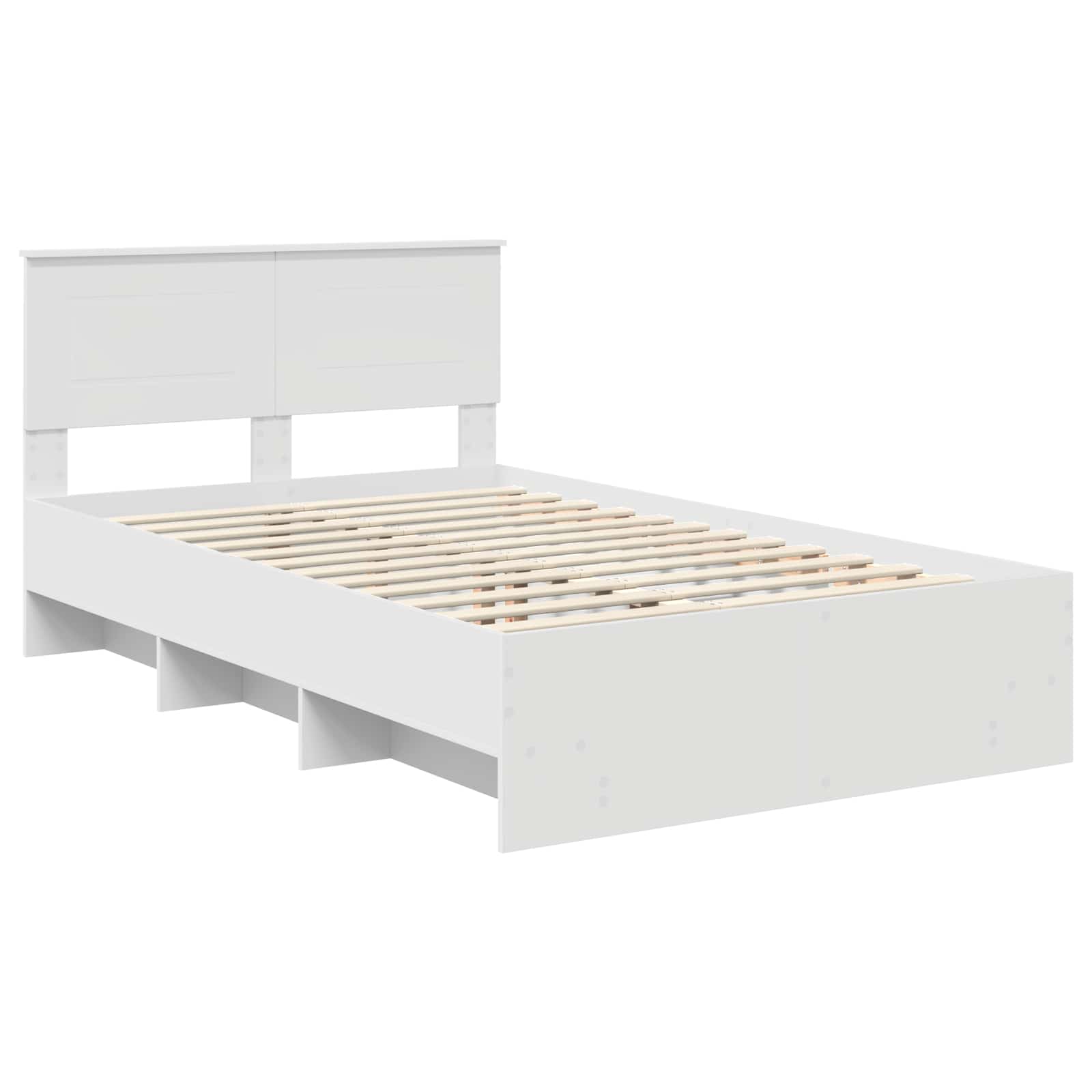 Sengestamme Med Hodegjerde Hvit 137 X 203 Cm Konstruert Tre