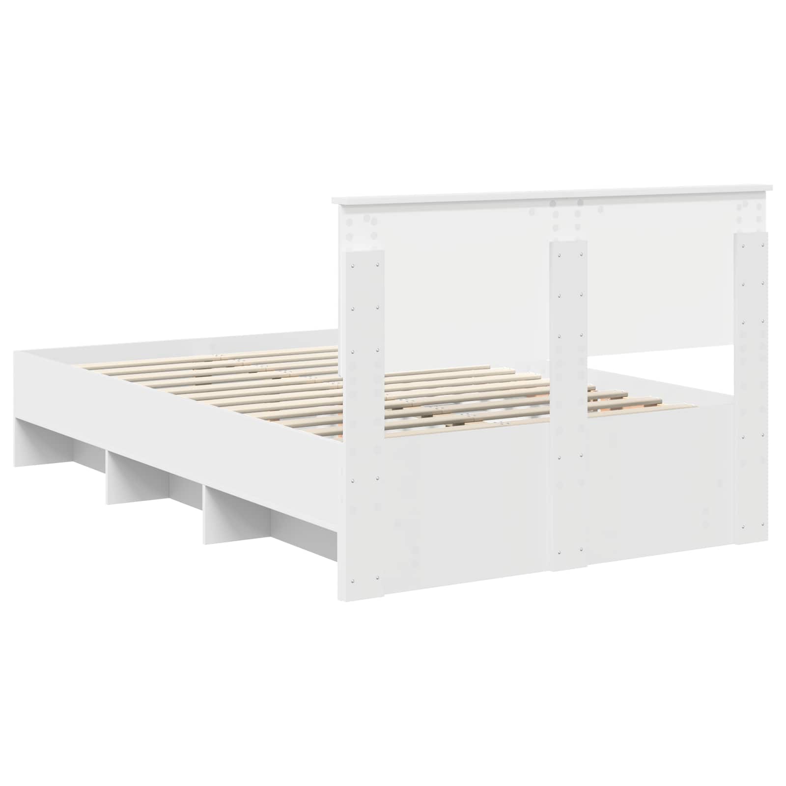 Sengestamme Med Hodegjerde Hvit 137 X 203 Cm Konstruert Tre