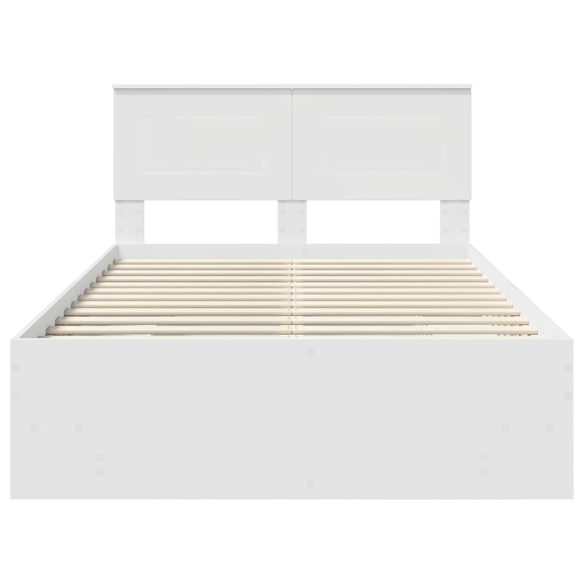 Sengestamme Med Hodegjerde Hvit 137 X 203 Cm Konstruert Tre