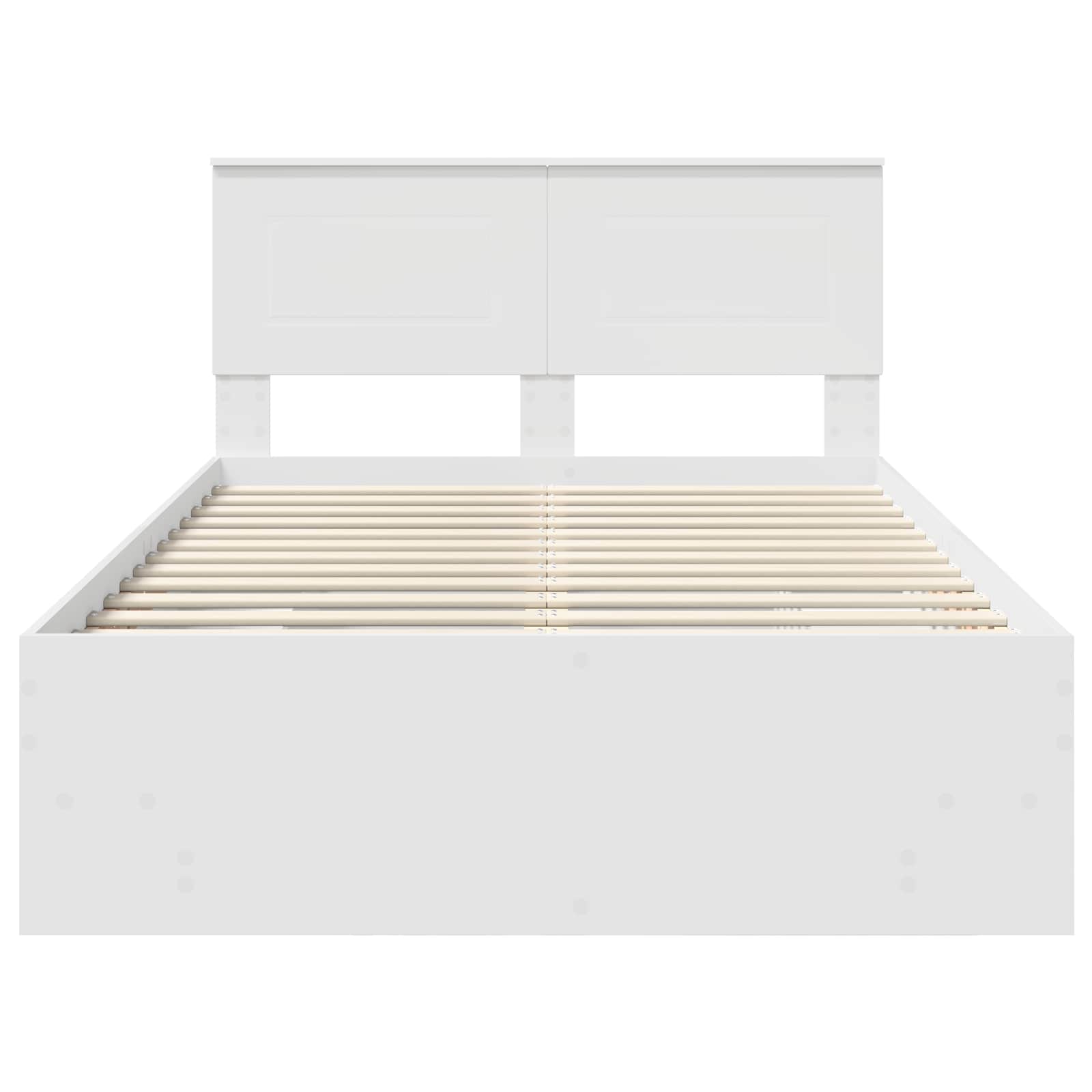 Sengestamme Med Hodegjerde Hvit 137 X 203 Cm Konstruert Tre