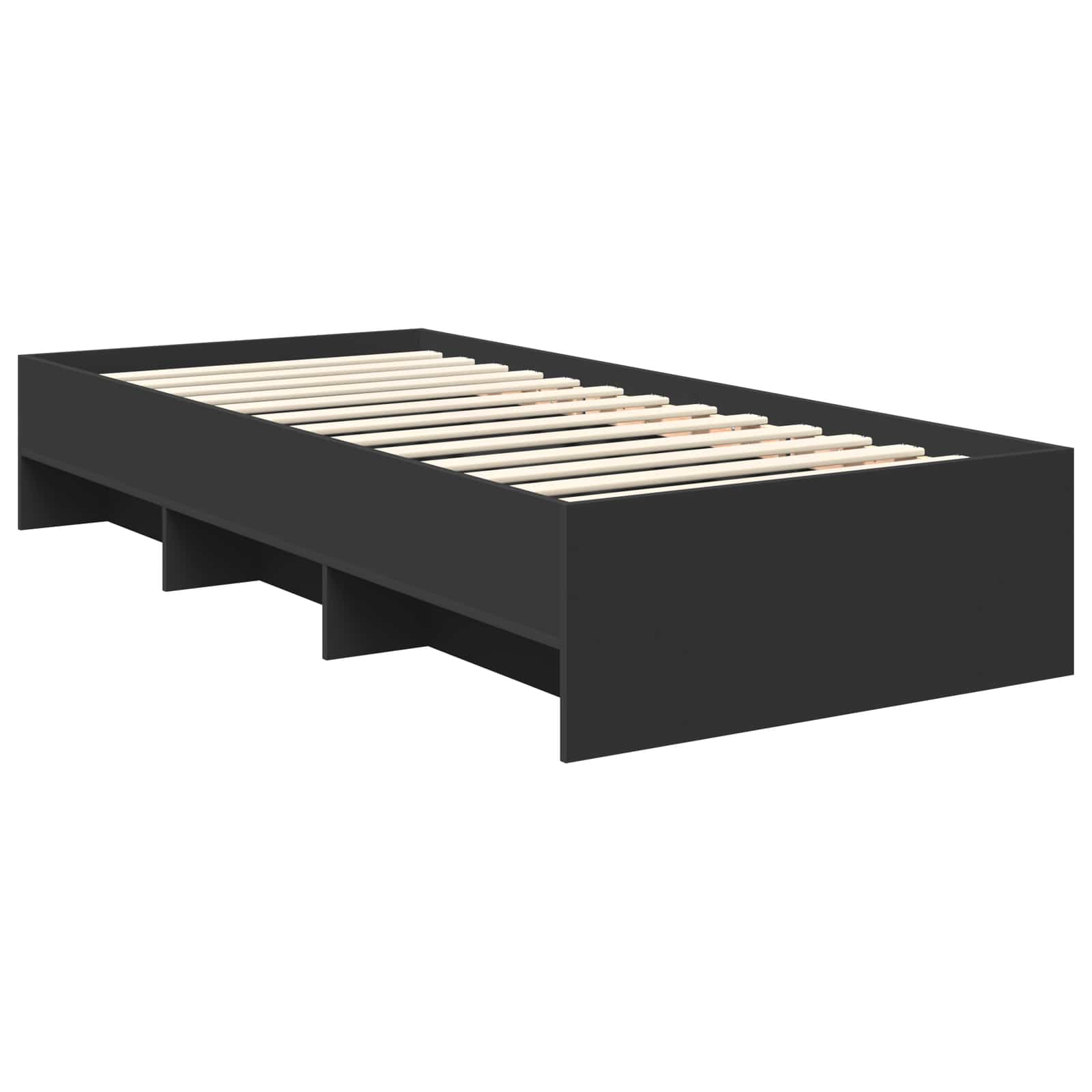 Sengestamme Med Hodegjerde Svart 120 X 123 Cm Konstruert Tre