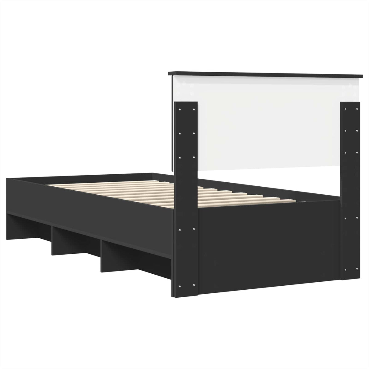 Sengestamme Med Hodegjerde Svart 120 X 123 Cm Konstruert Tre