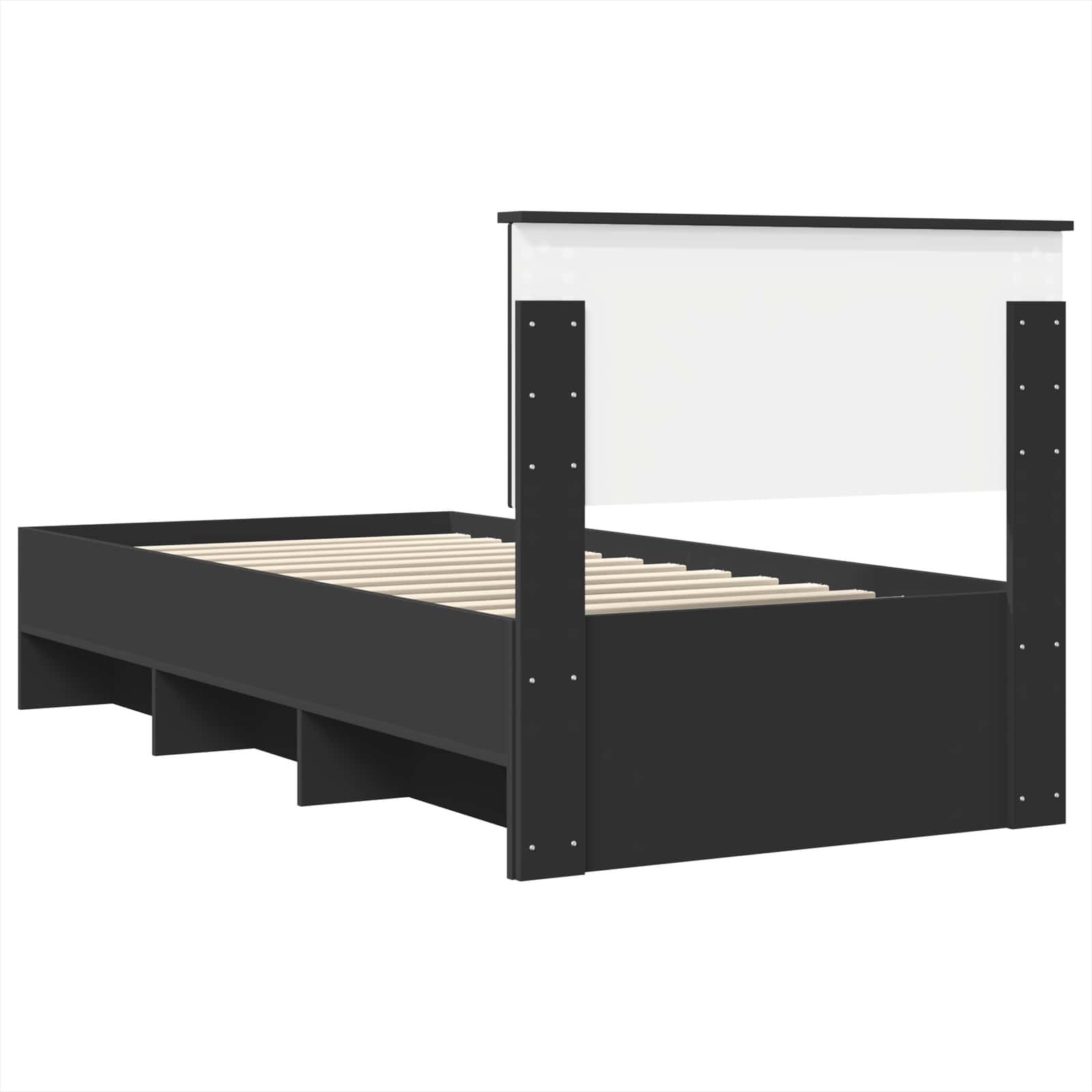 Sengestamme Med Hodegjerde Svart 120 X 123 Cm Konstruert Tre
