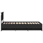 Sengestamme Med Hodegjerde Svart 120 X 123 Cm Konstruert Tre