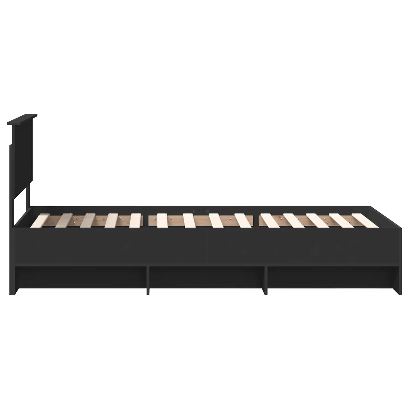Sengestamme Med Hodegjerde Svart 120 X 123 Cm Konstruert Tre