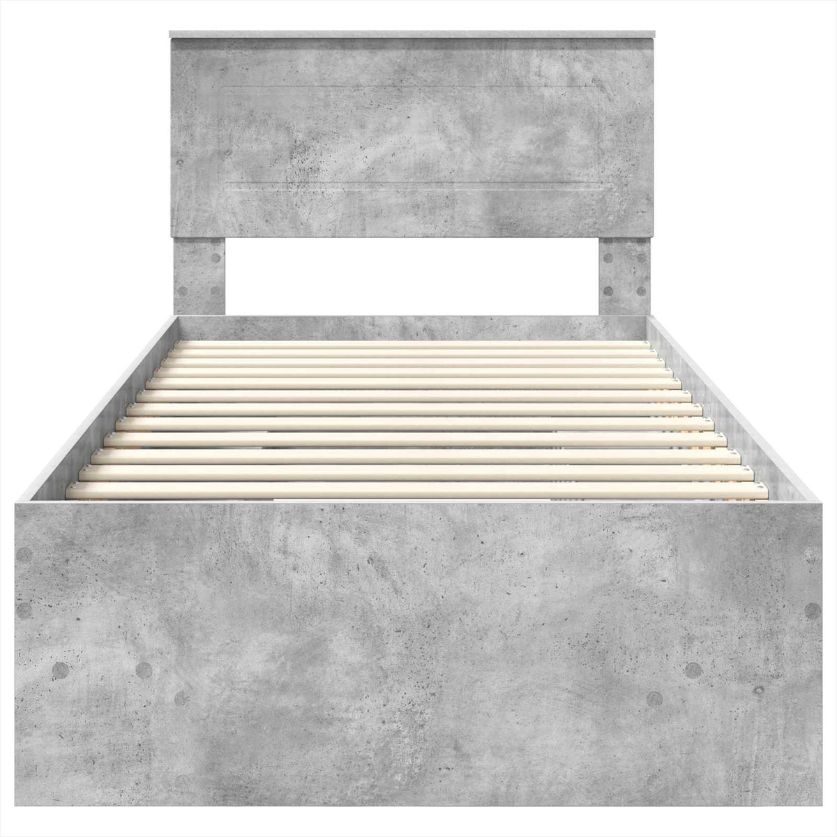 Sengestamme Med Hodegjerde Betonggrå 80 X 200 Cm Konstruert Tre
