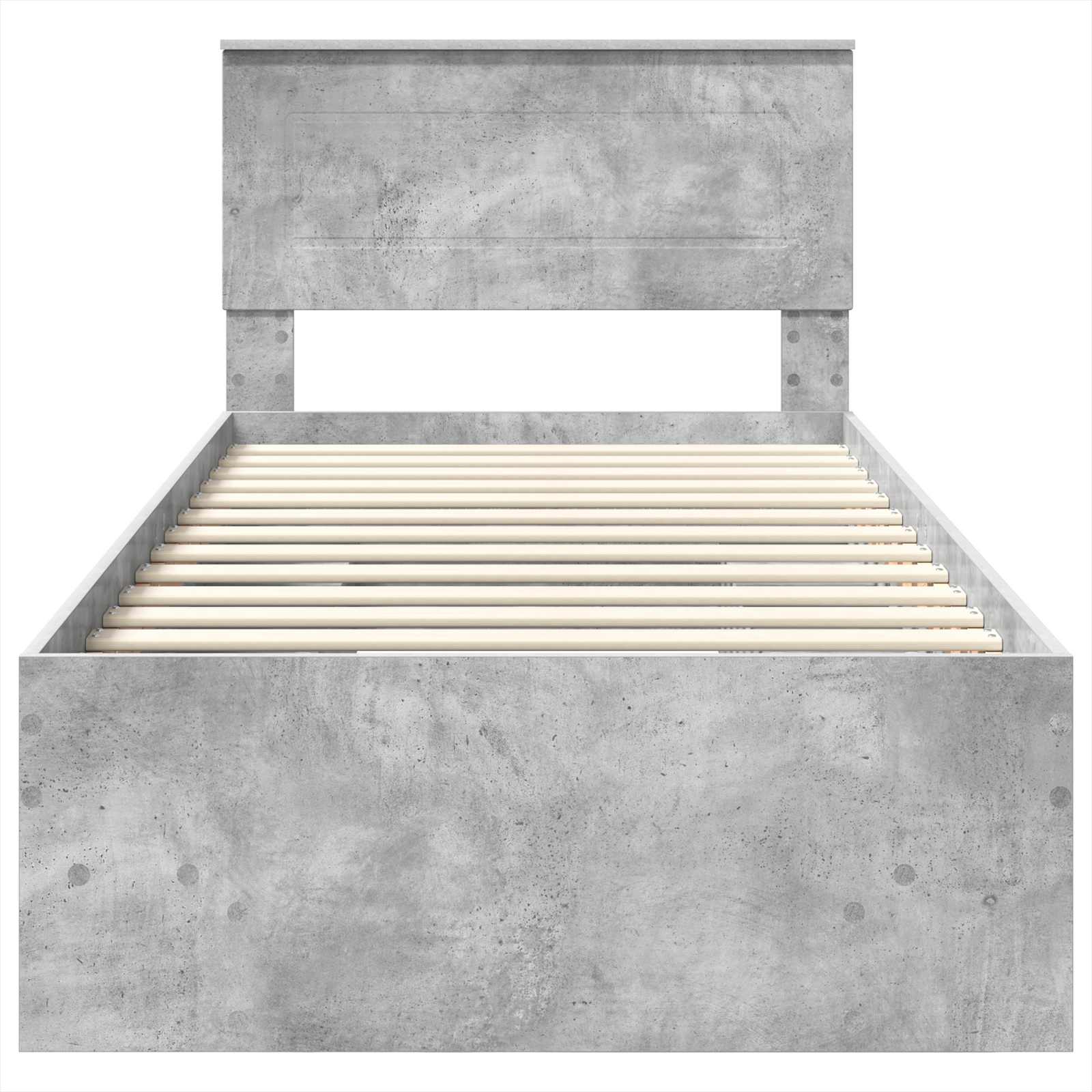 Sengestamme Med Hodegjerde Betonggrå 80 X 200 Cm Konstruert Tre