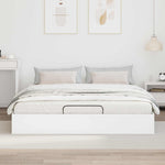 Ottoman Sengeramme Med Lagring Hvit 193 X 120 X 25 Cm Sponplate