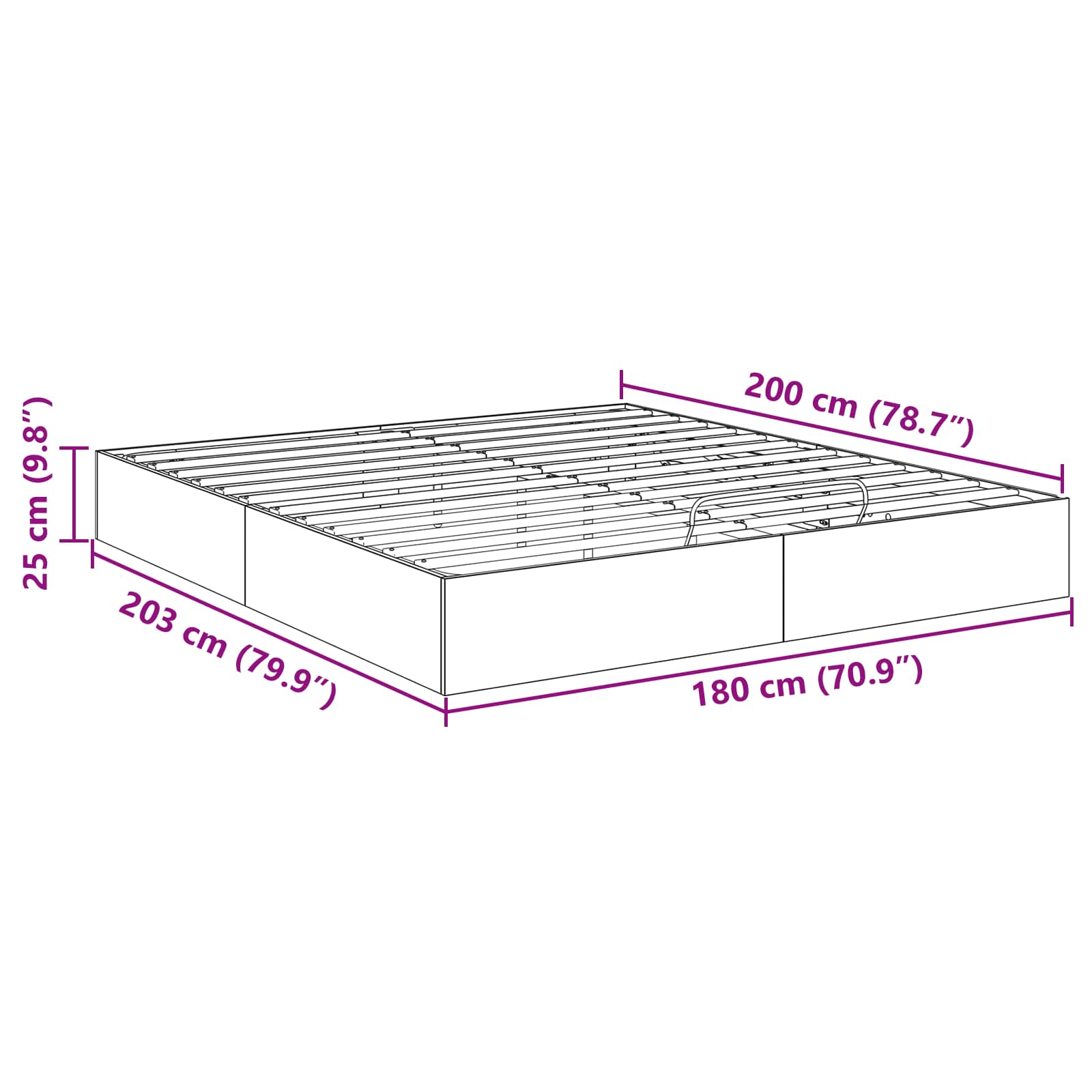 Ottoman Sengeramme Betong 193 X 120 X 25 Cm Sponplate