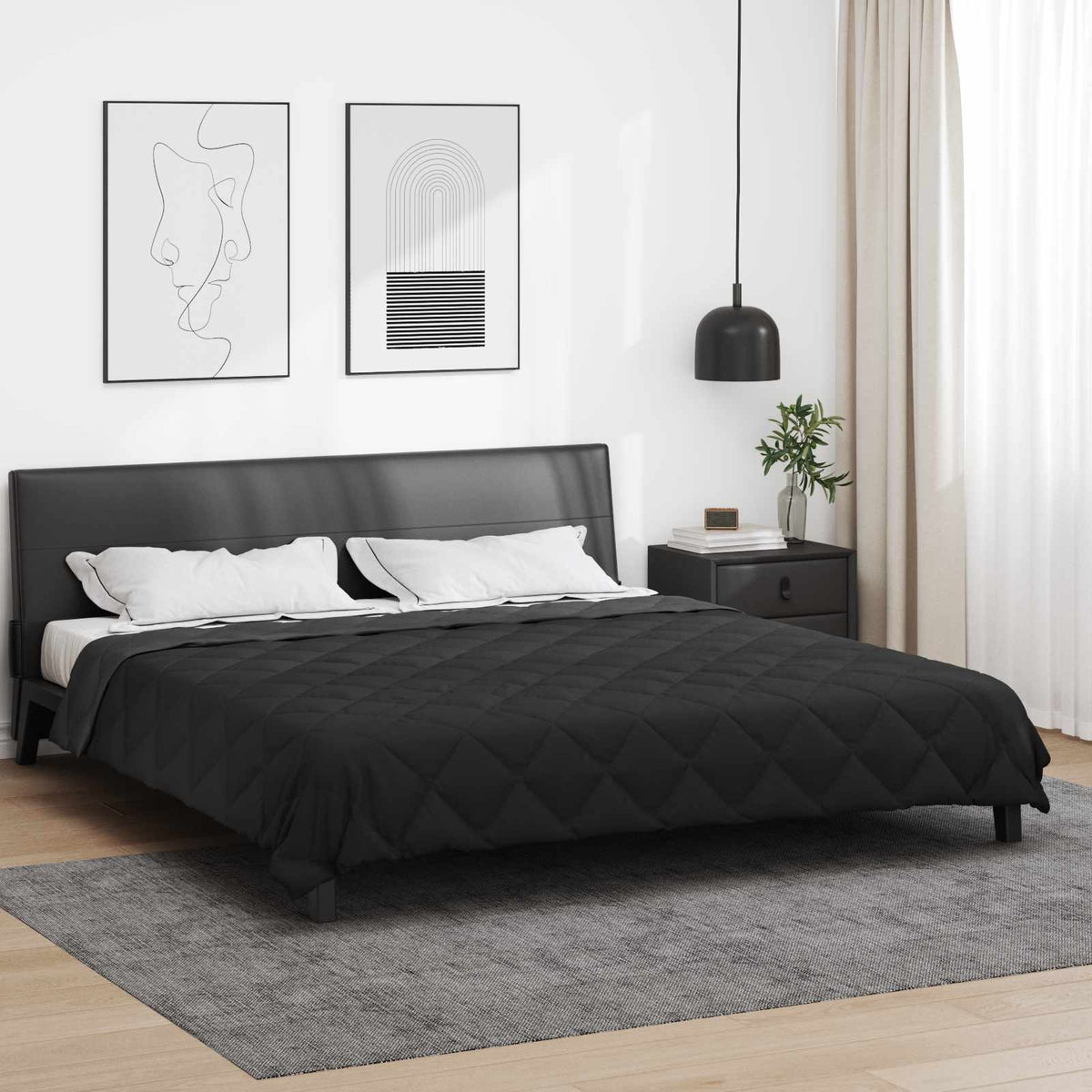 Sommerdyne Svart Og Anthracite 220 X 240 Cm Mikrofiber