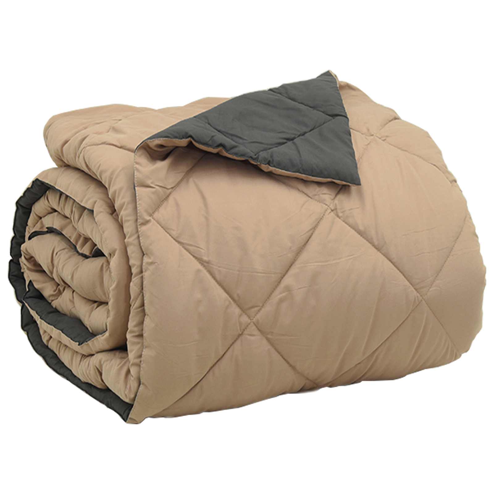 Full År Dyne Antrasitt Og Taupe 200 X 200 Cm Mikrofiber