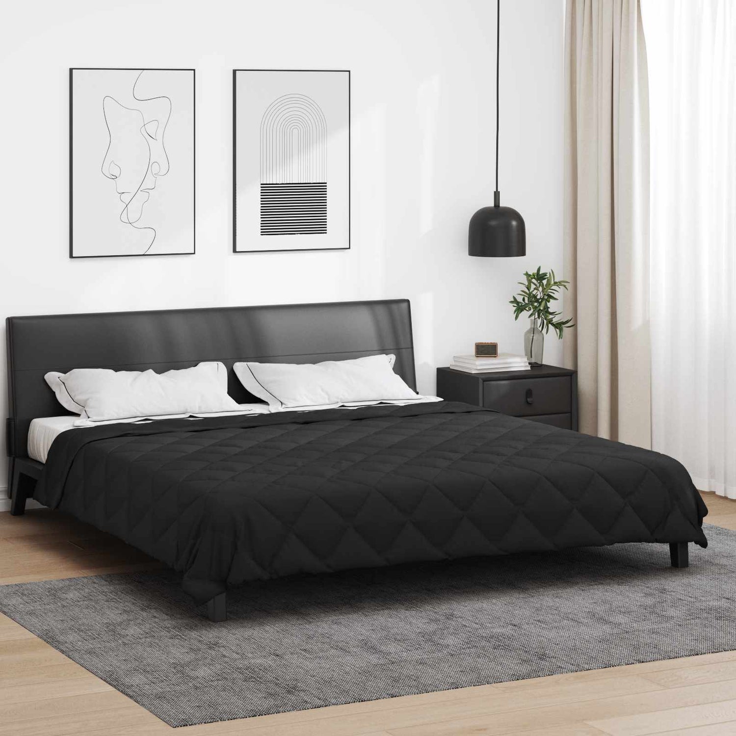 Full År Dyne Svart 220 X 240 Cm Mikrofiber