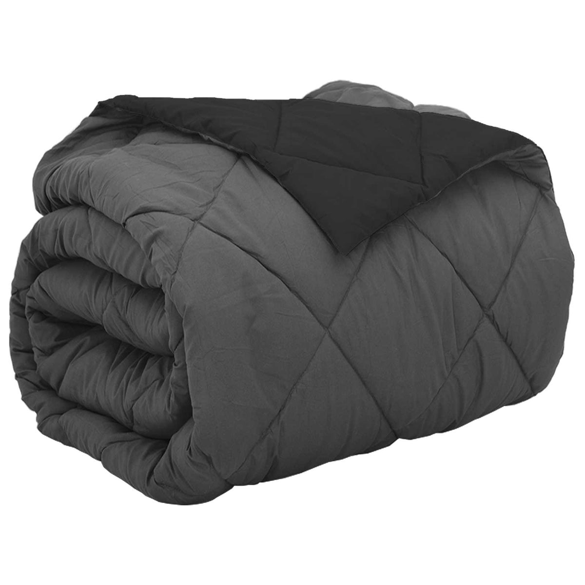 Full År Dyne Svart Og Anthracite 220 X 240 Cm Mikrofiber