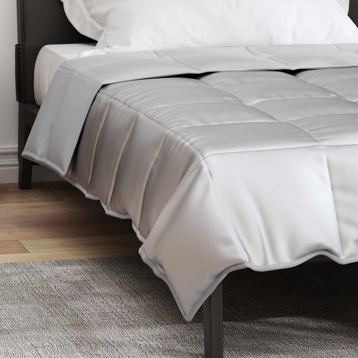 Sommerdyne Sølv 200 X 155 Cm Sateng Og Mikrofiber