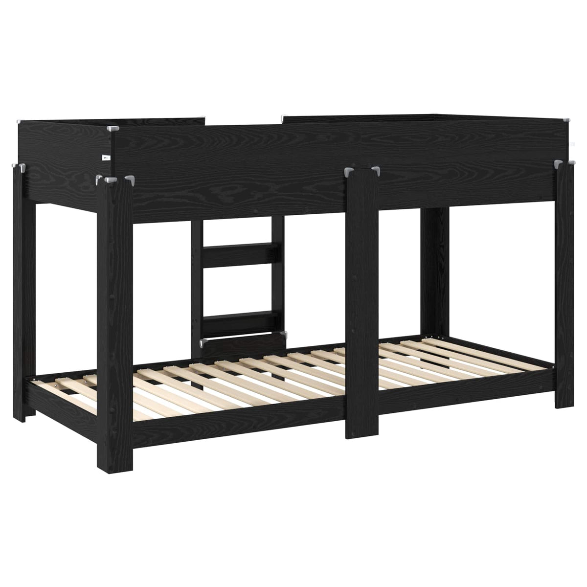 Køyeseng For Barn Svart Eik 100 X 200 Cm Konstruert Tre