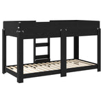 Køyeseng For Barn Svart Eik 100 X 200 Cm Konstruert Tre