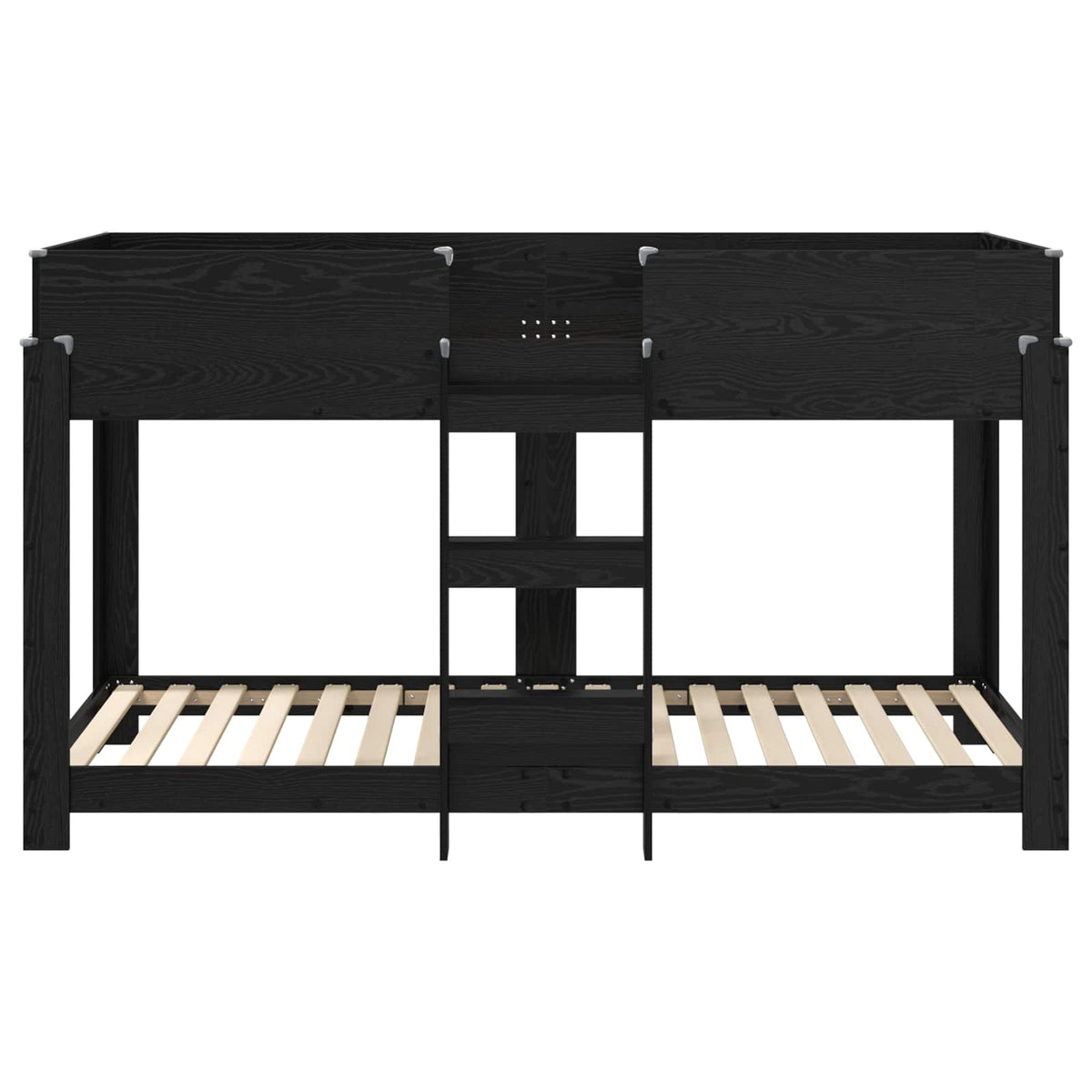 Køyeseng For Barn Svart Eik 100 X 200 Cm Konstruert Tre