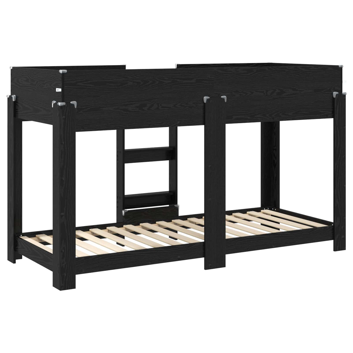 Køyeseng For Barn Svart Eik 75 X 190 Cm Konstruert Tre