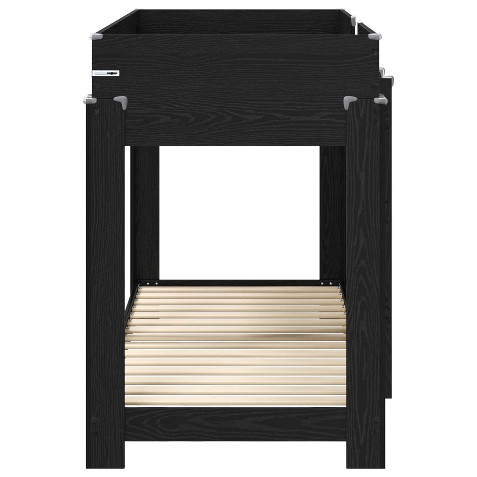 Køyeseng For Barn Svart Eik 75 X 190 Cm Konstruert Tre