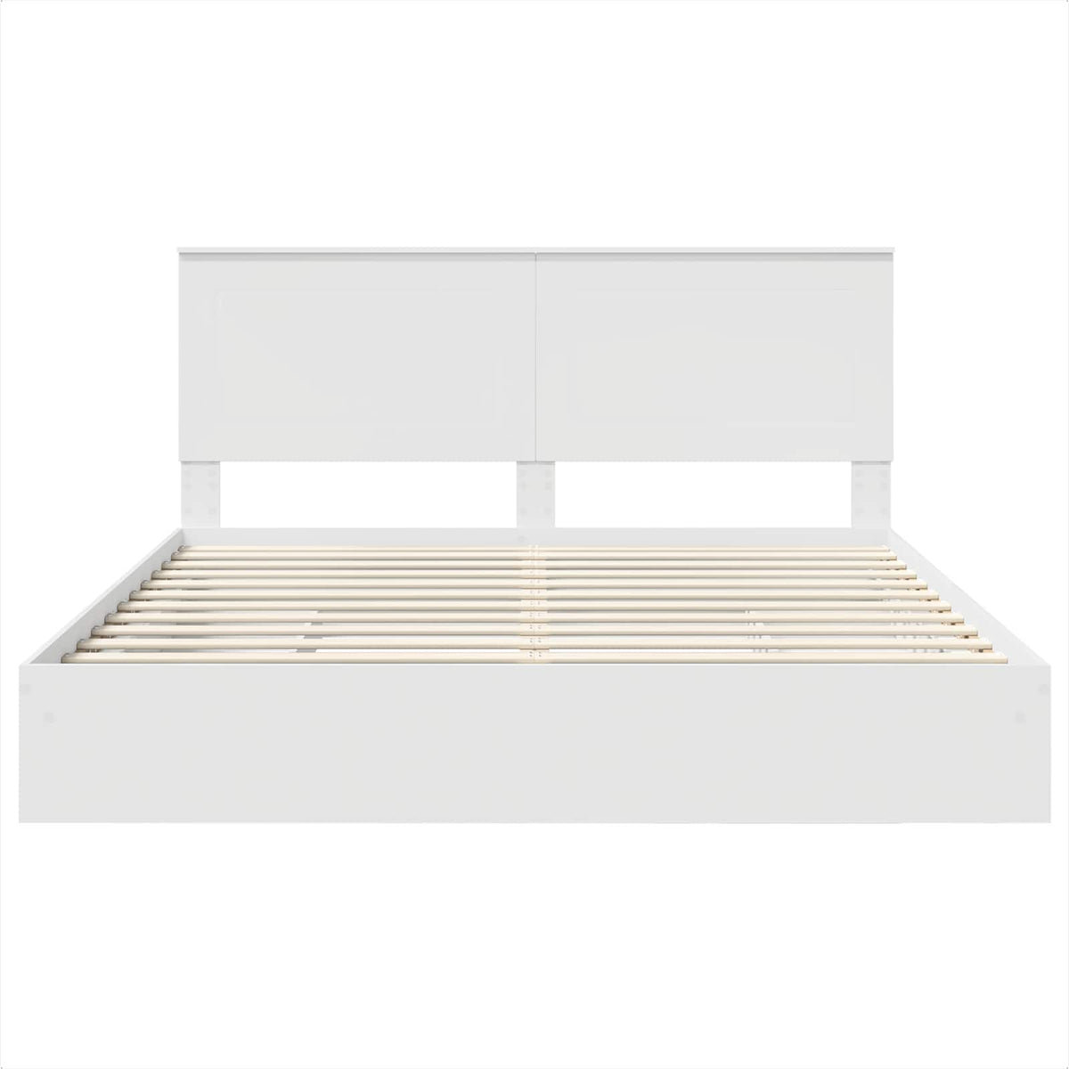 Seng Med Oppbevaring Med Skuff Hvit 180 X 200 Cm Konstruert Tre