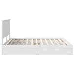Seng Med Oppbevaring Med Skuff Hvit 180 X 200 Cm Konstruert Tre