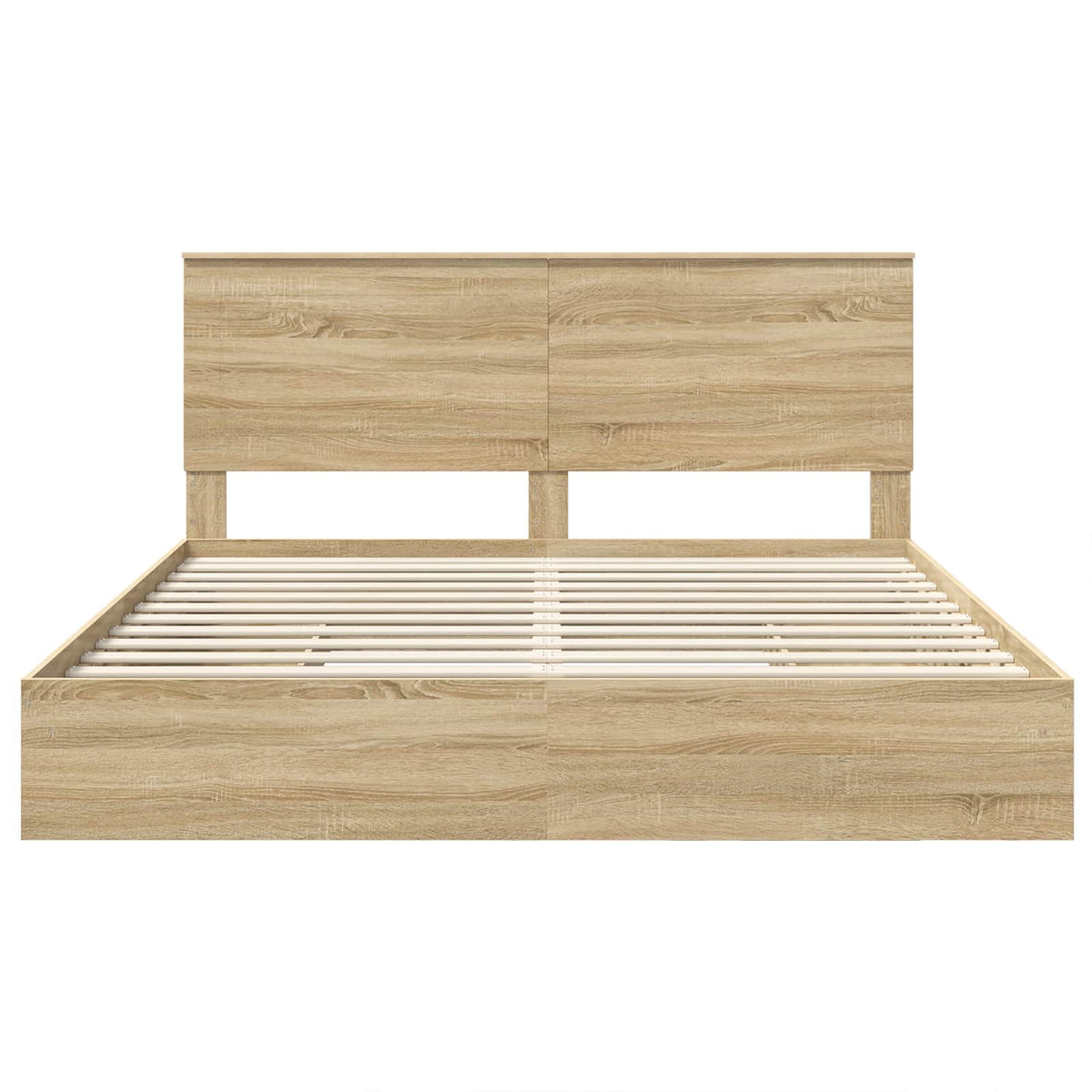 Seng Med Oppbevaring Sonoma Eik 180 X 200 Cm Konstruert Tre