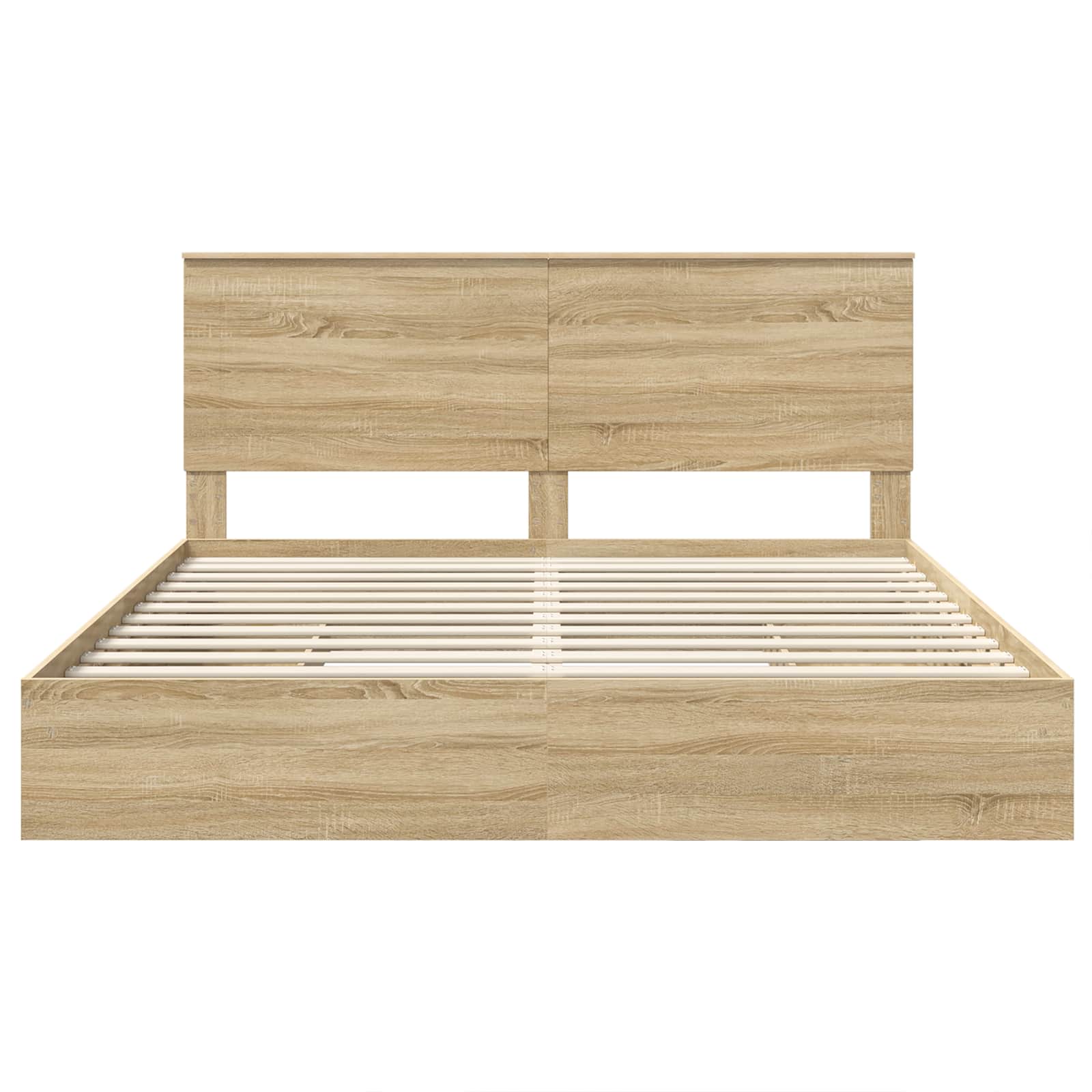 Seng Med Oppbevaring Sonoma Eik 180 X 200 Cm Konstruert Tre