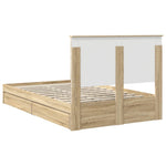 Seng Med Oppbevaring Sonoma Eik 120 X 200 Cm Konstruert Tre