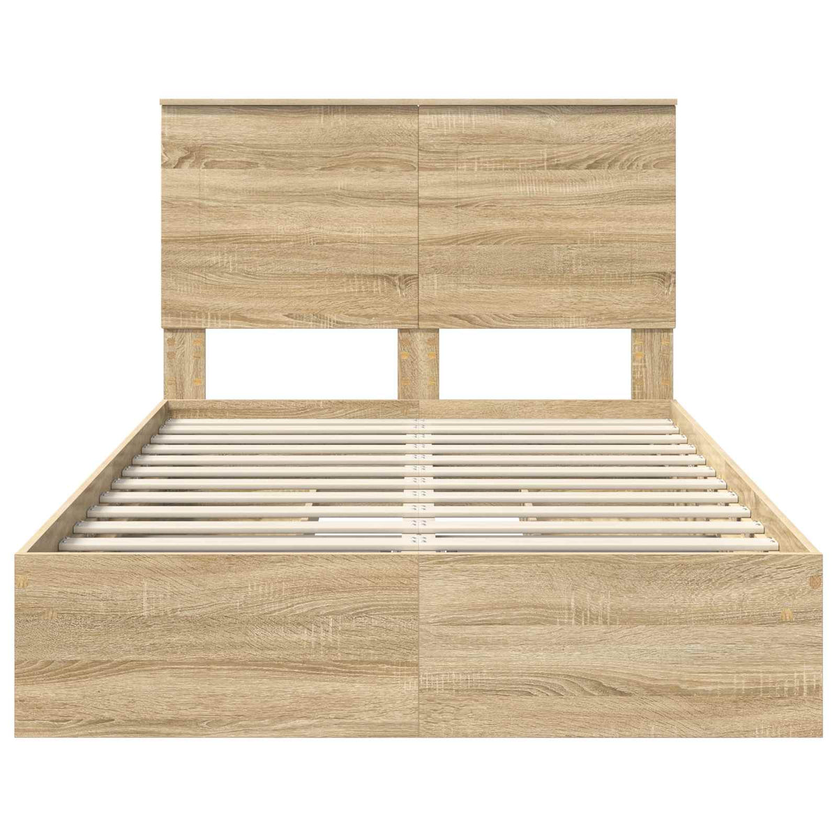 Seng Med Oppbevaring Sonoma Eik 120 X 200 Cm Konstruert Tre