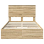 Seng Med Oppbevaring Sonoma Eik 120 X 200 Cm Konstruert Tre