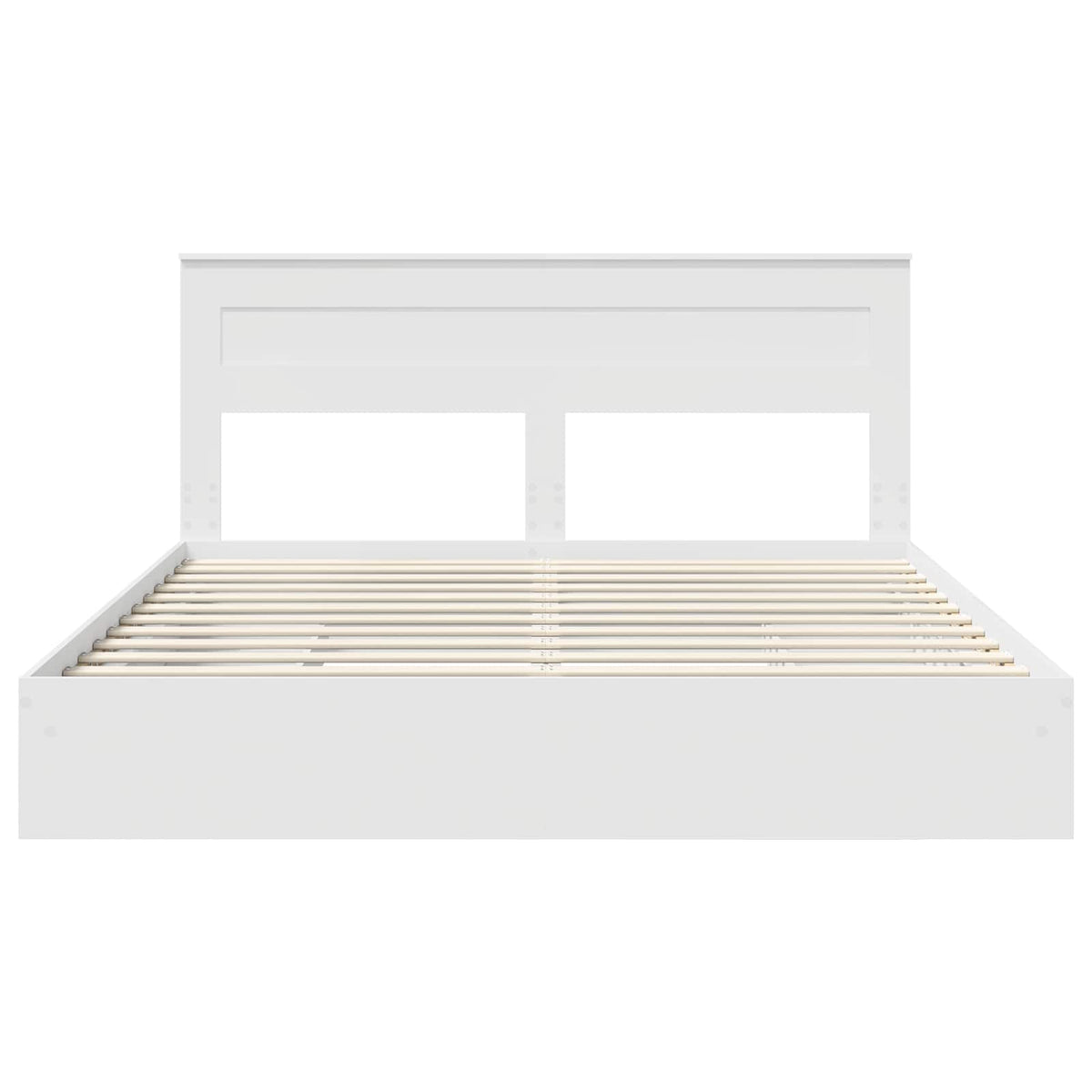 Seng Med Oppbevaring Med Skuff Hvit 180 X 200 Cm Konstruert Tre