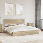 Seng Med Oppbevaring Sonoma Eik 180 X 200 Cm Konstruert Tre