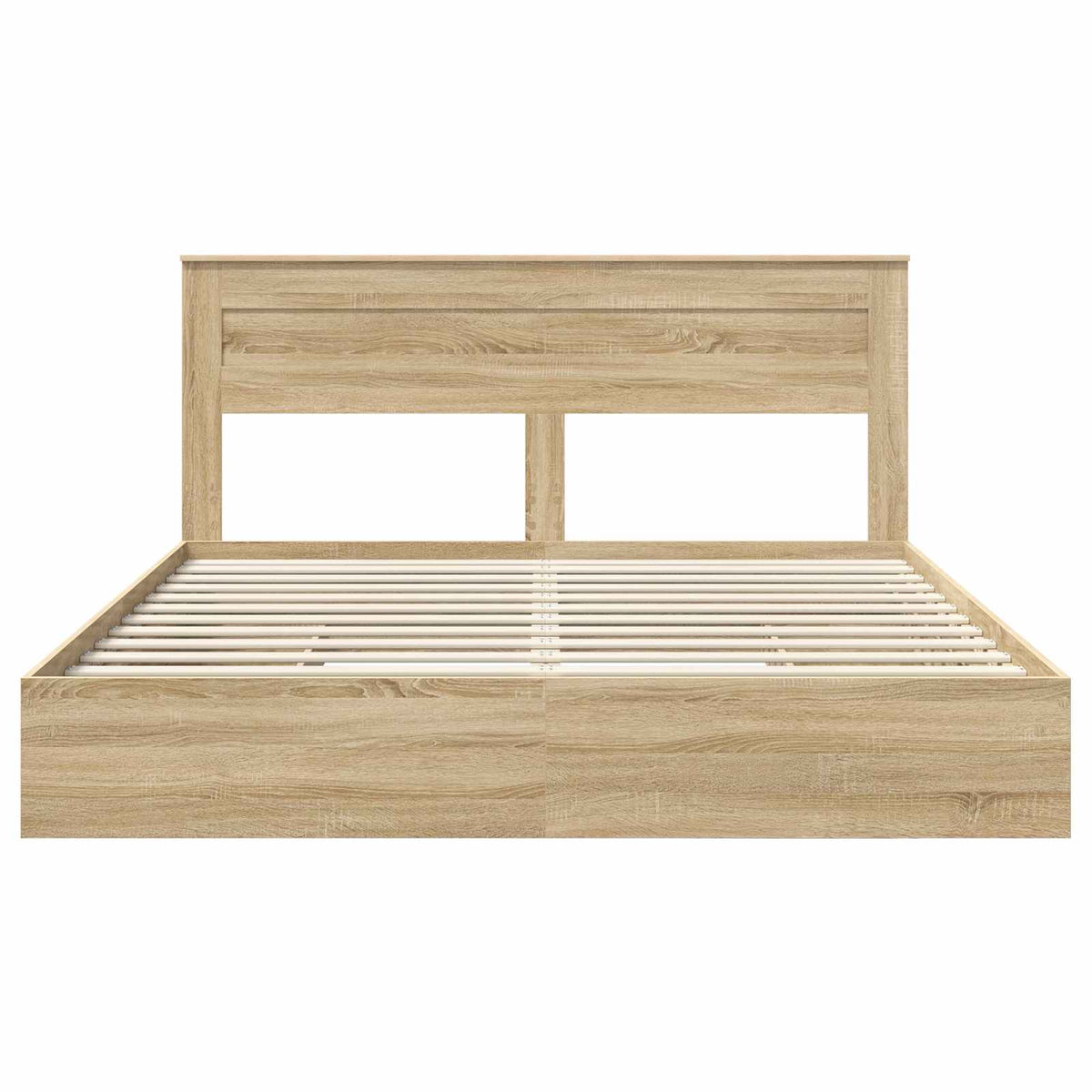 Seng Med Oppbevaring Sonoma Eik 180 X 200 Cm Konstruert Tre
