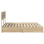 Seng Med Oppbevaring Sonoma Eik 180 X 200 Cm Konstruert Tre