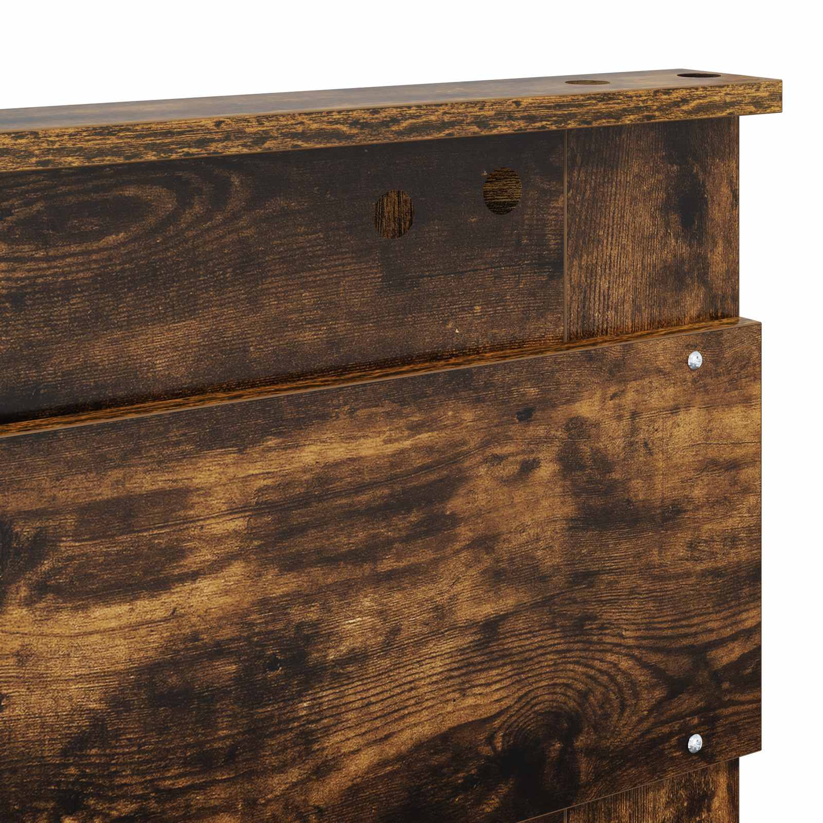 Seng Med Oppbevaring Røkt Eik 120 X 190 Cm Konstruert Tre