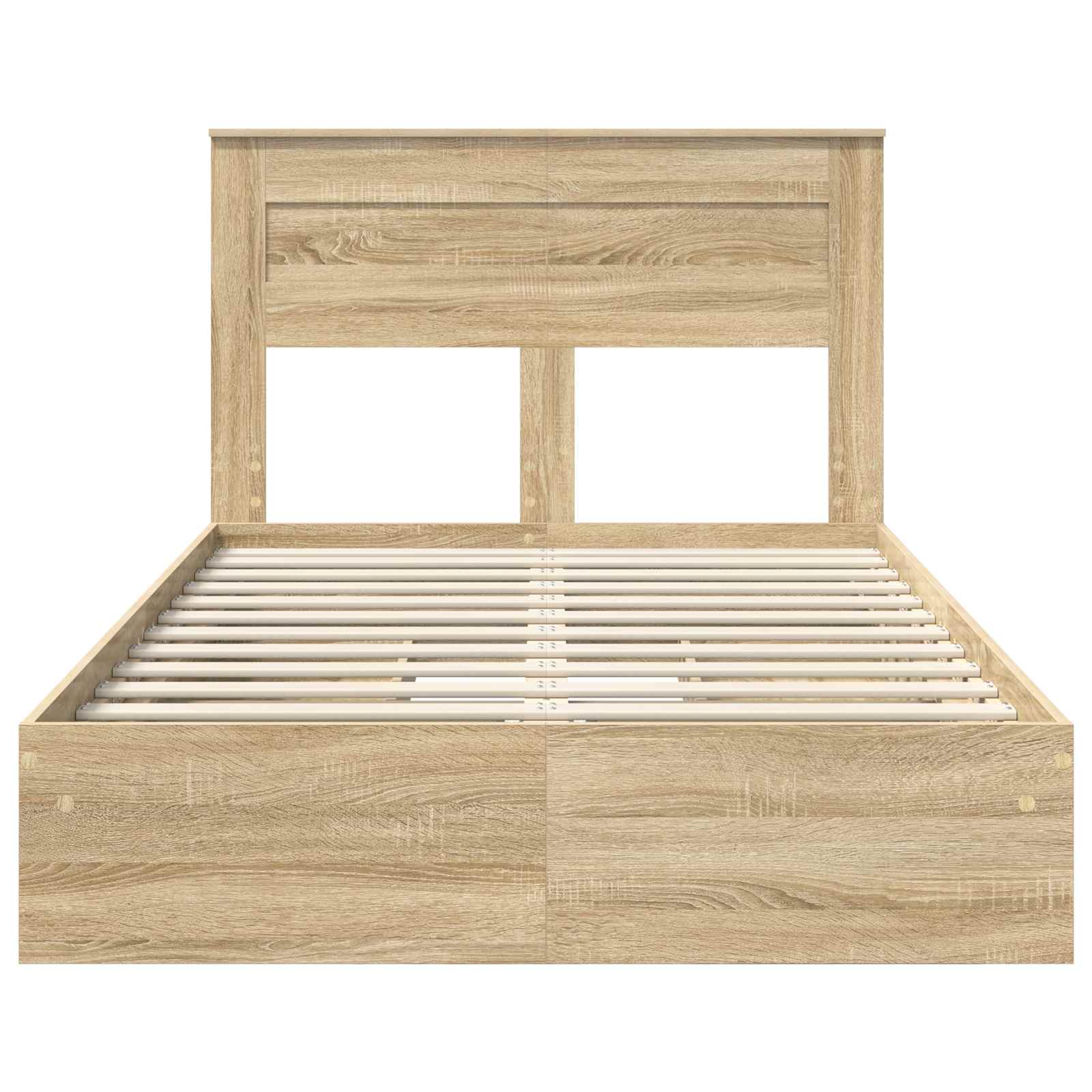 Seng Med Oppbevaring Sonoma Eik 120 X 200 Cm Konstruert Tre